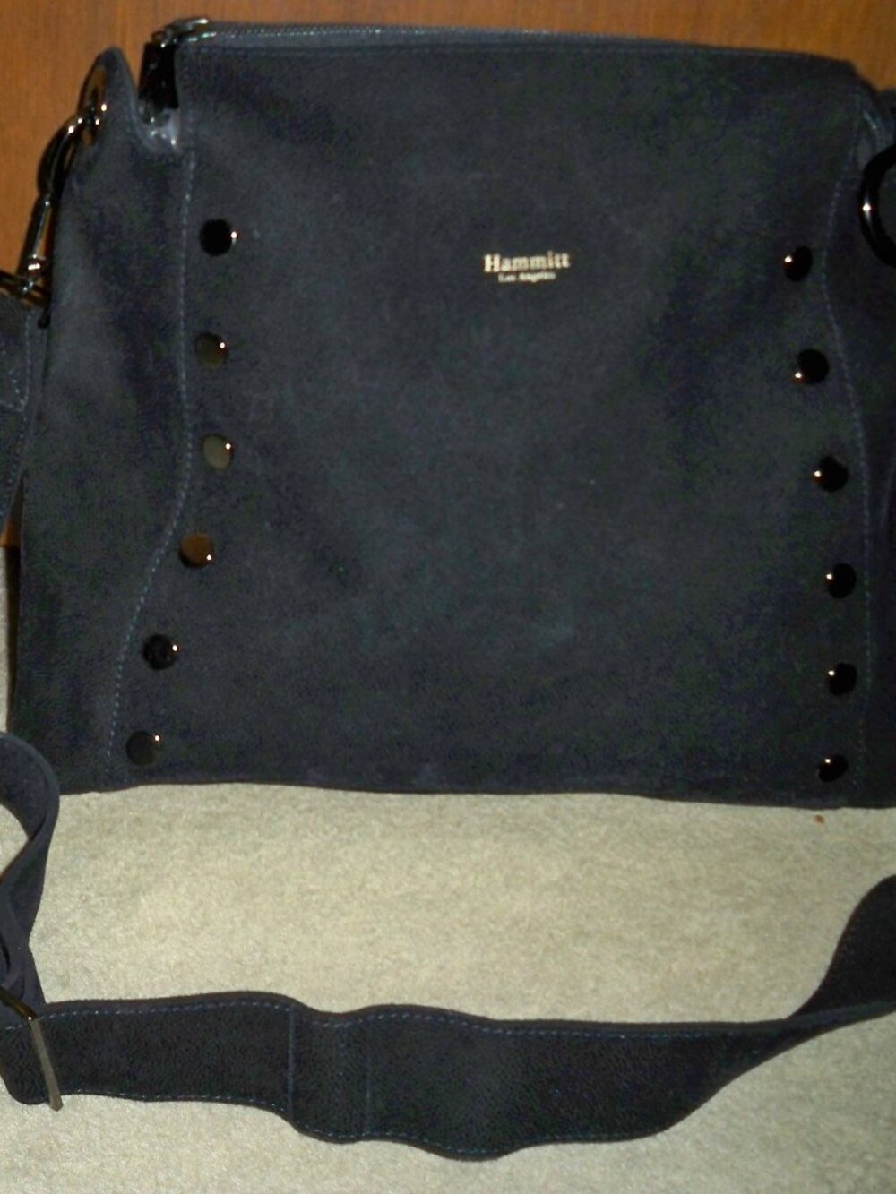 Hammitt Bryant Large Black Suede Handbag Gunmetal Hardware-NWOT!! $525